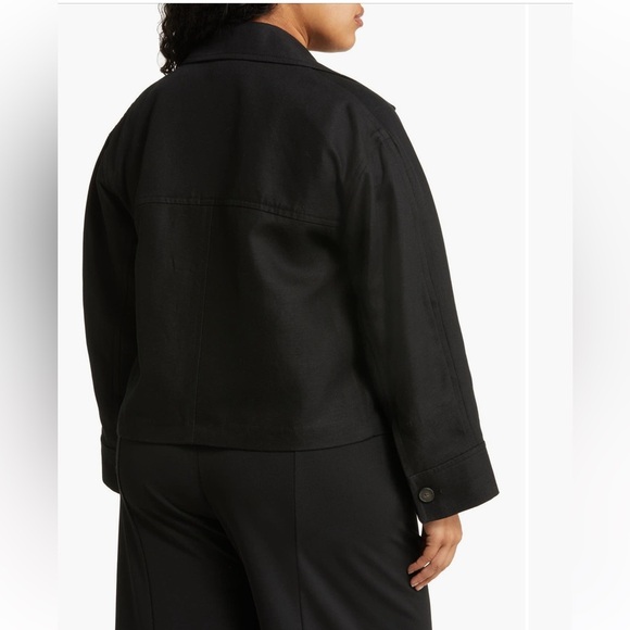 Vince Lightweight Cotton & Linen Blazer‎ black jacket coat women’s 2X NWT - Picture 4 of 4